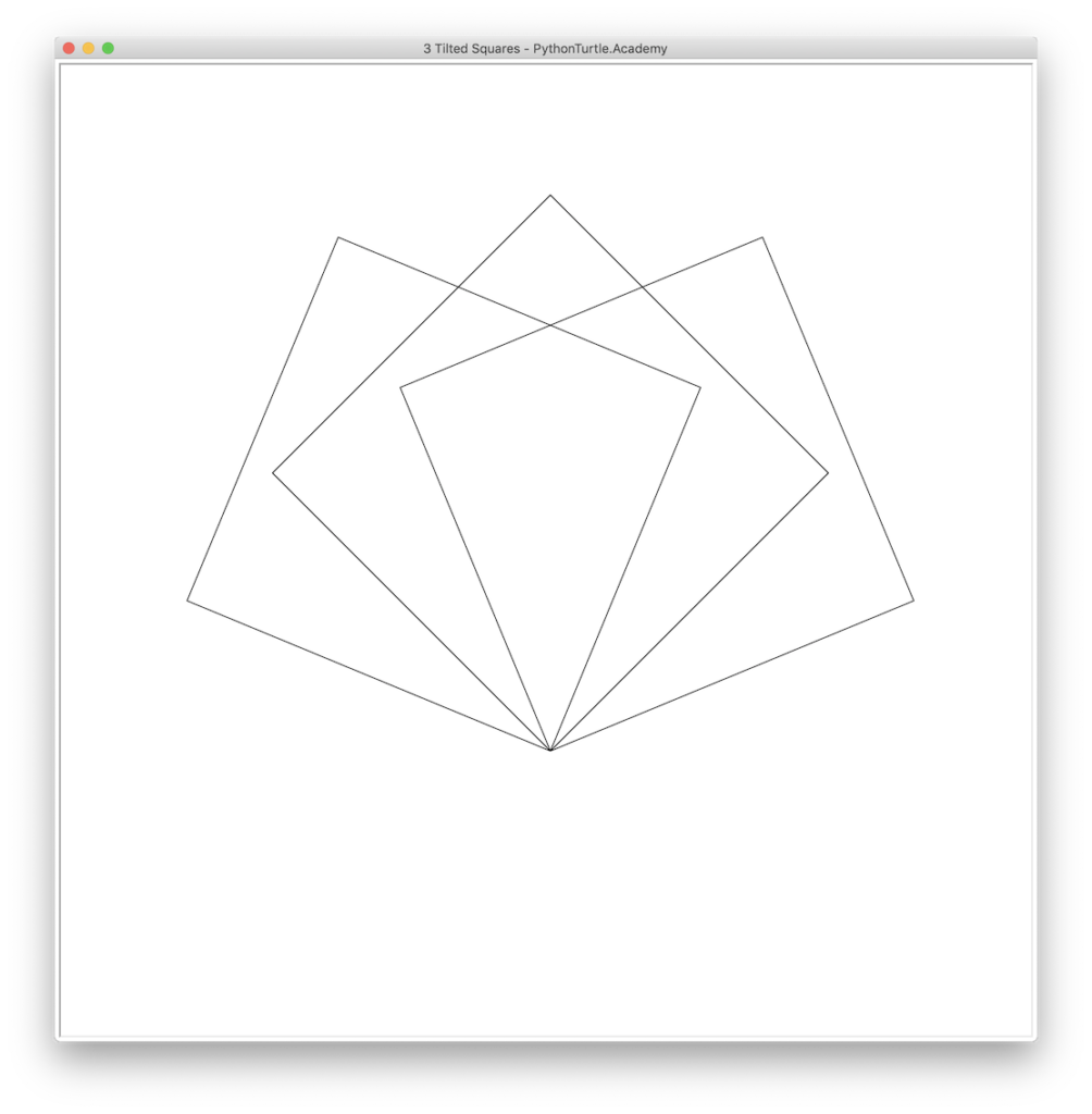 Three tilted squares learn python