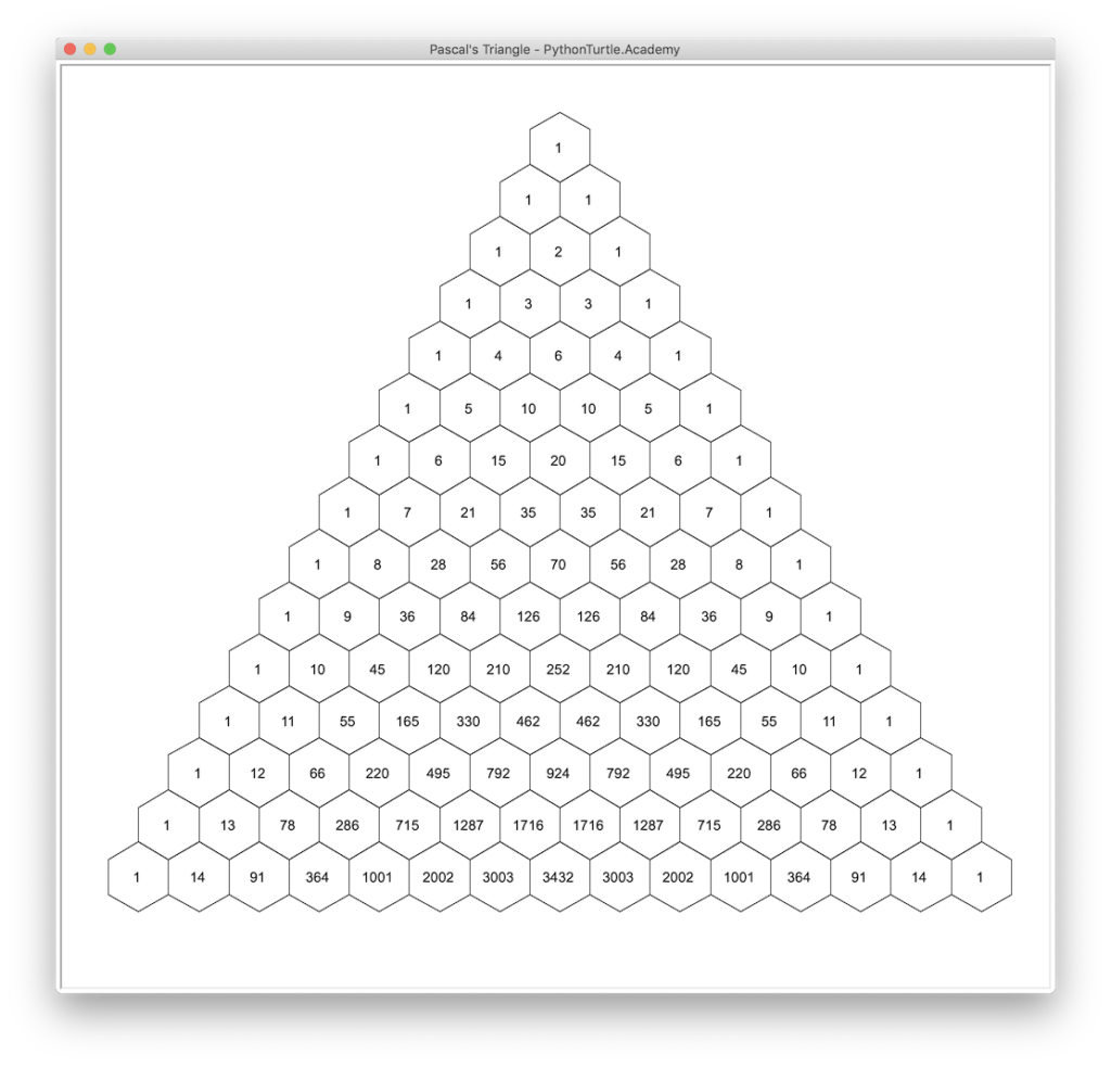 Pascal’s Triangle – Python and Turtle