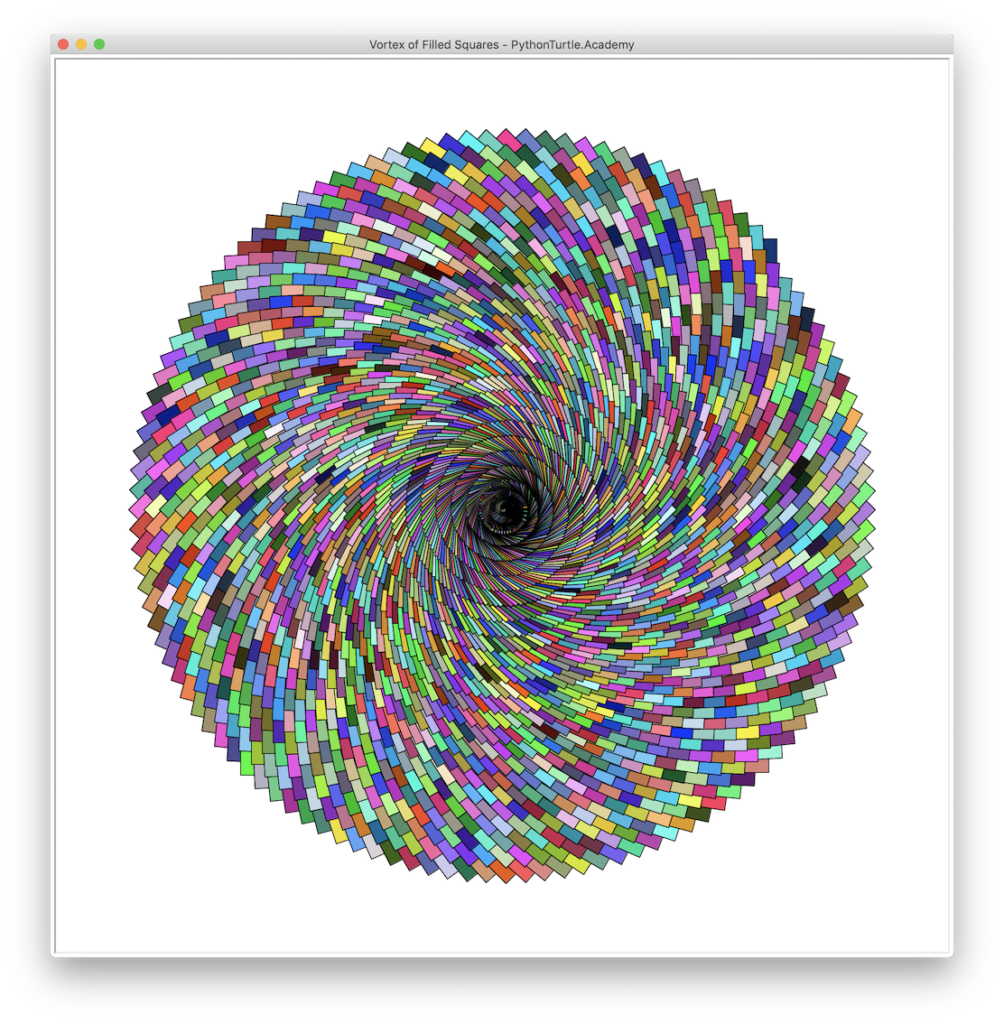 Vortex Of Squares With Python Turtle Source Code Included Learn Python