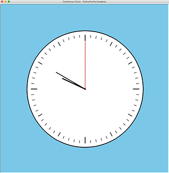 Continuous Clock with Python Turtle (Source Code) | Python and Turtle
