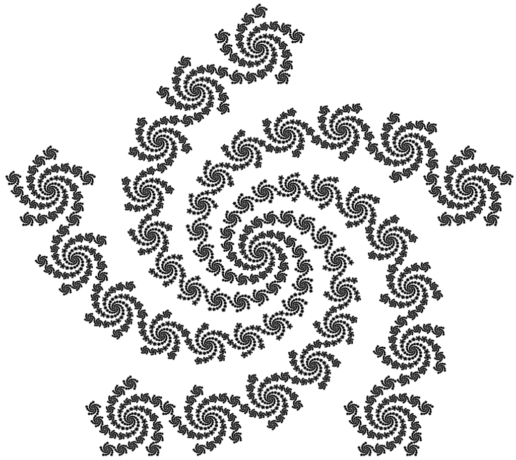 Pentagon Spiral of Pentagon Spirals Fractal (Source Code) – Python and ...